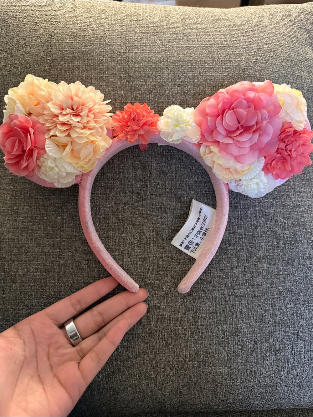 Disney Pink Floral Minnie Ears Headband